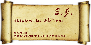 Stipkovits János névjegykártya