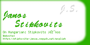 janos stipkovits business card